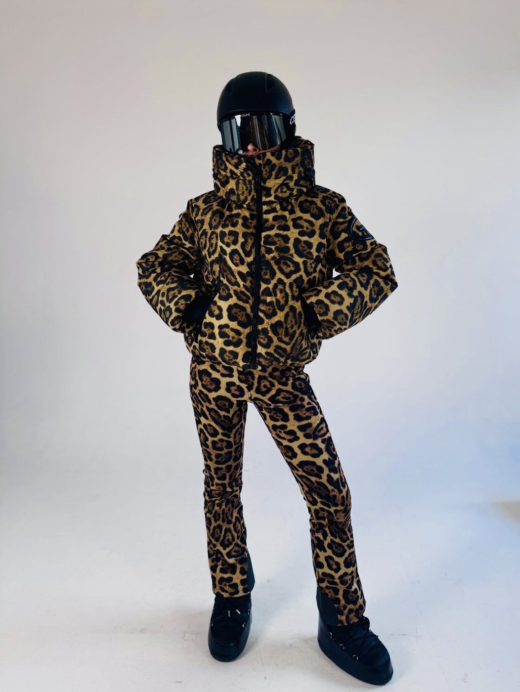 The Louk — leopard-print ski suit